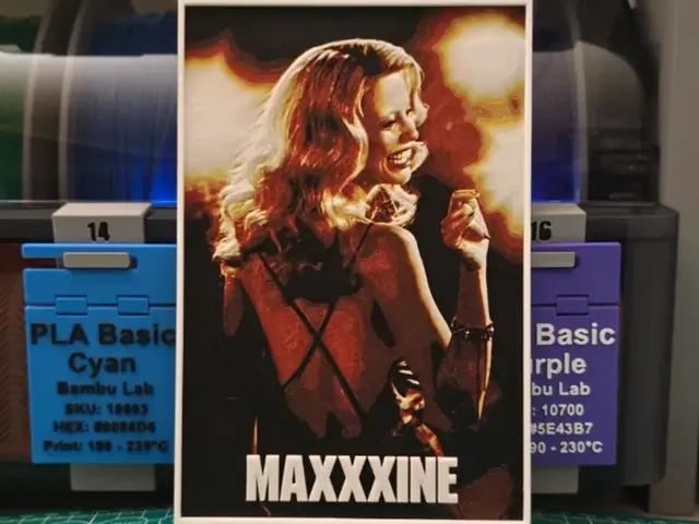 HueForge model: MaXXXine Movie Poster – Hueforge Art by Lumpy3D