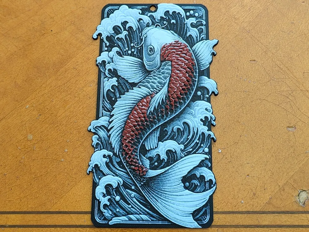 Koi Fish Carp Bookmark - Version 1 - Hueforge by Sarge HueForge model: Koi Fish Carp Bookmark - Version 1 - Hueforge by Sarge