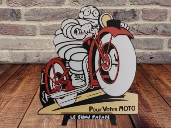 HueForge model: Plaque Vintage Michelin Moto Hueforge by leshowpatate