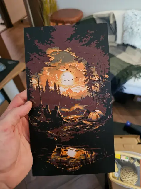 HueForge model: A Lakeside Bond - Filament Painting by C3D