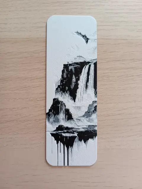 HueForge model: Waterfall Landscape Bookmark by Atrus Design
