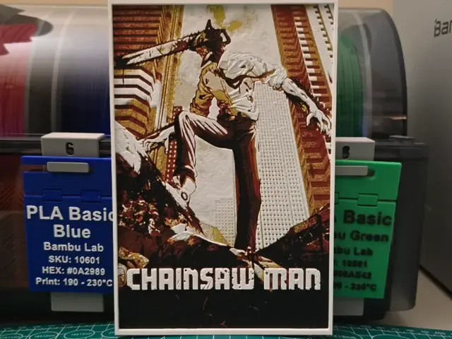 HueForge model: Chainsaw Man Anime Poster - Hueforge Art by Lumpy3D
