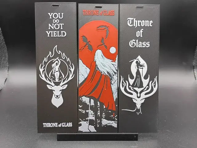 HueForge model: Throne of Glass Bookmark Set by 3djd