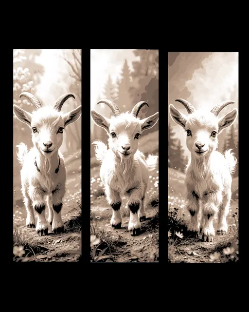 HueForge model: Cute little Goat pausing a moment to pose for its picture - Set of Bookmarks by BooneCo3d