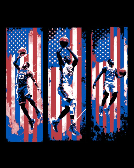 HueForge model: Basketball with a little patriotic zeal - Set of Bookmarks by BooneCo3d