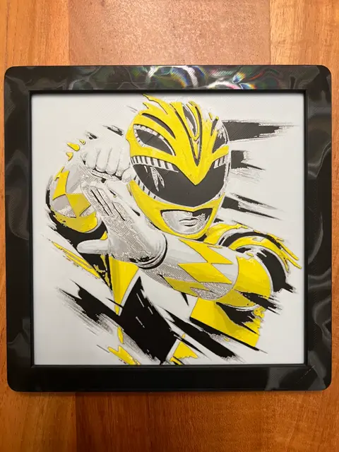 HueForge model: Yellow Ranger from Power Rangers by JustBe 3D Printing