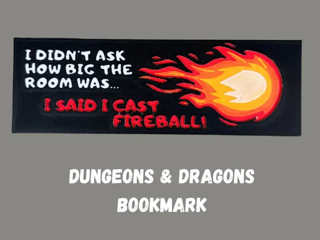 HueForge model: Dungeons and Dragons Bookmark - I cast Fireball by Canadian Gamer