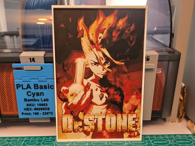 HueForge model: Dr. STONE Anime Poster - Hueforge Art by Lumpy3D