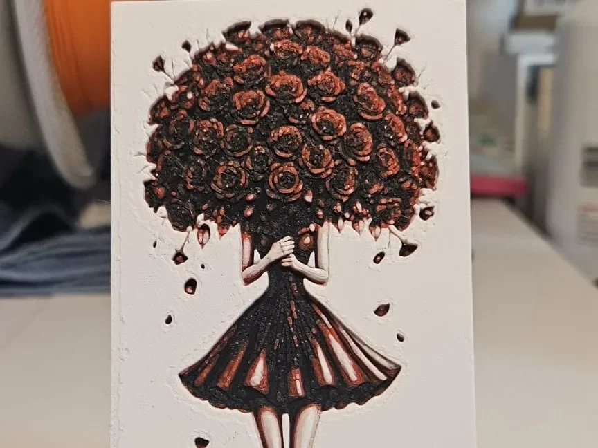 Valentine Flowerhead by Mano's 3d_Art HueForge model: Valentine Flowerhead by Mano's 3d_Art