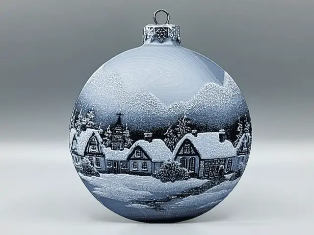 HueForge model: Cozy Cottages Christmas Tree Decoration Ornament by Sarge