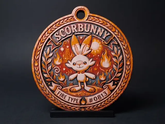 HueForge model: Scorbunny #0813 - Pokemon Ornament by LED