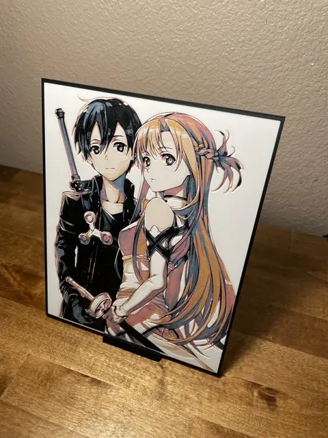 HueForge model: Kirito and Asuna - Sword Art Online by Cloudy Nostalgia