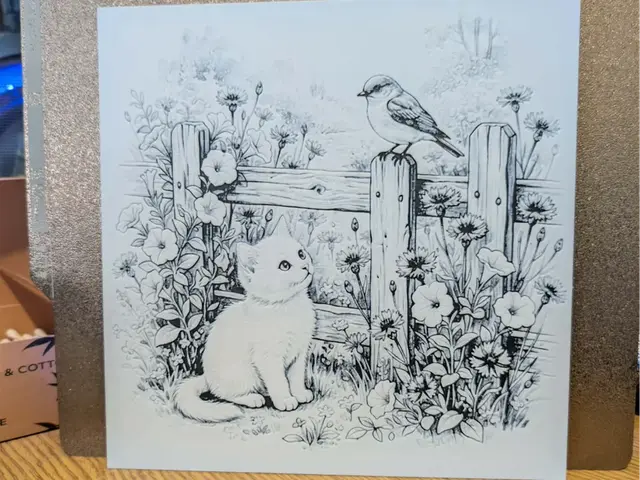 HueForge model: cat garden - 2 colour hueforge by 3dGlow