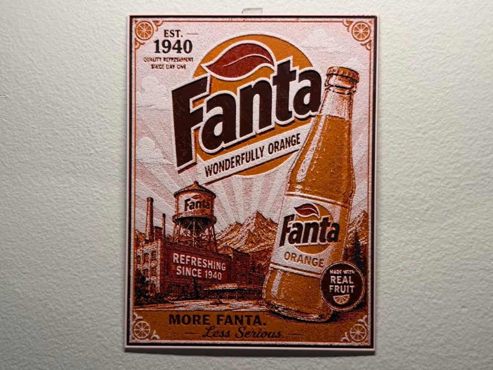 Fanta Poster Style HueForge by liv_3d HueForge model: Fanta Poster Style HueForge by liv_3d