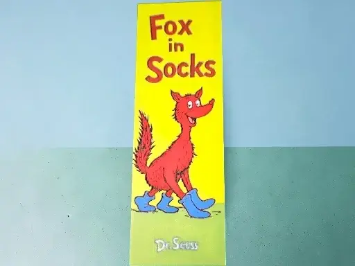 HueForge model: Fox in Socks Dr Suess 50mm by 150mm Bookmark by MythicHue's
