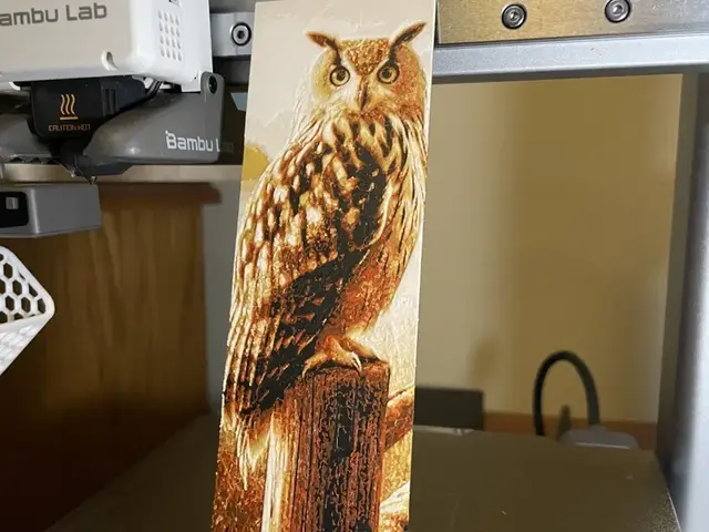 HueForge model: Owl Bookmark by 3D_Forged