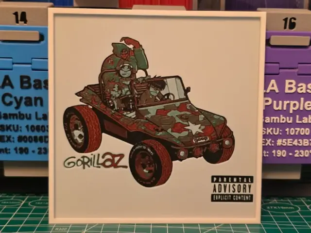 HueForge model: Gorillaz "Gorillaz" Album Art - Hueforge by Lumpy3D