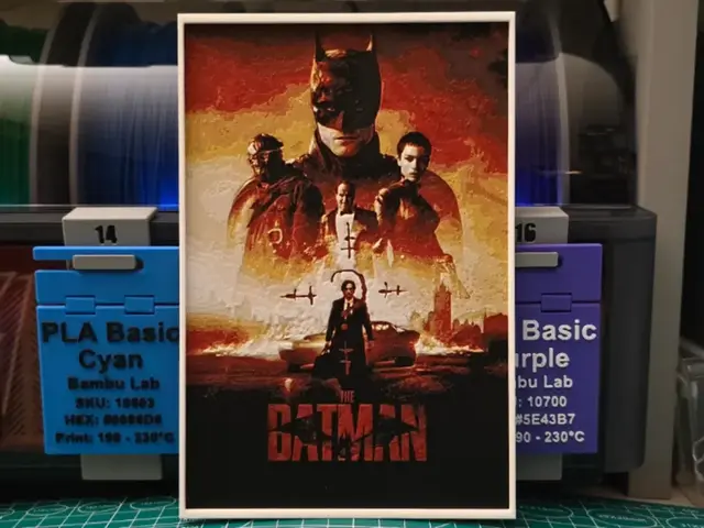 HueForge model: The Batman Movie Poster - Hueforge Art by Lumpy3D