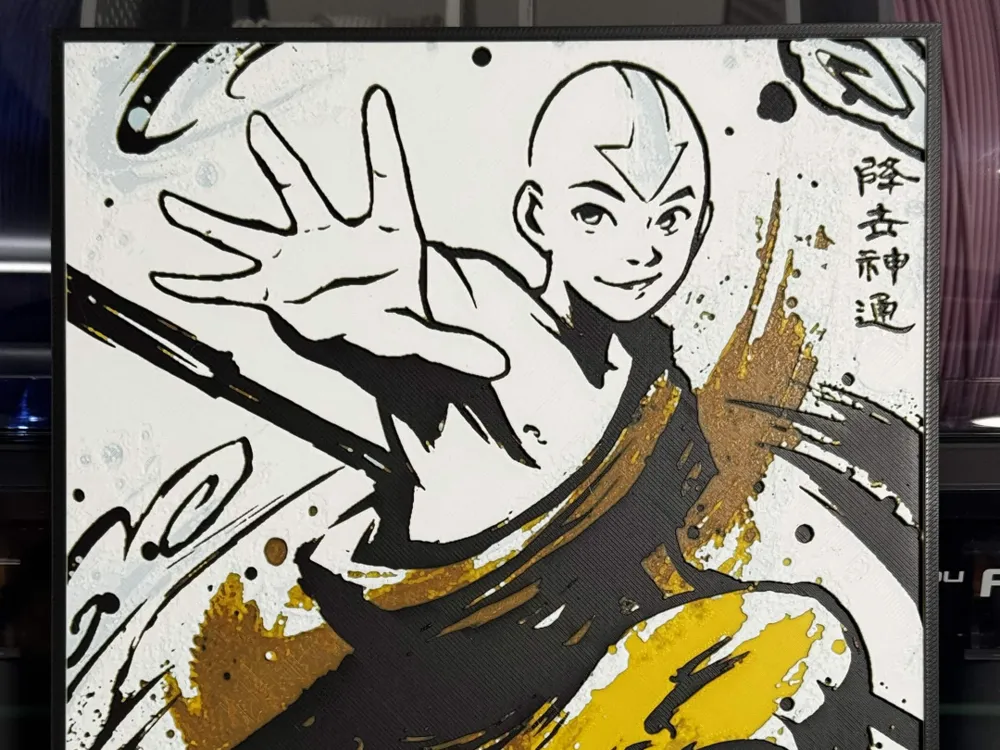 Aang Color Pop by Strata Prints HueForge model: Aang Color Pop by Strata Prints