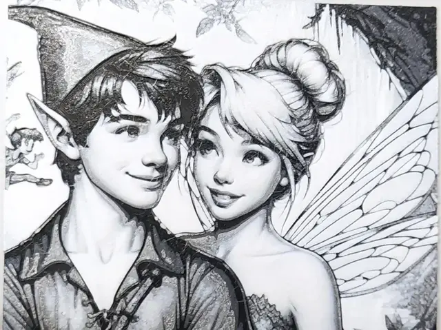 HueForge model: Peter Pan & Tinker Bell by 3Dprintsbar