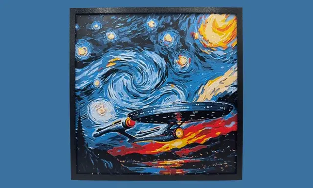 HueForge model: Star Trek Enterprise - Starry Night Hueforge by Canadian Gamer
