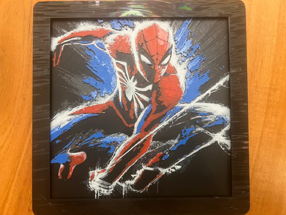 Spider-Man (Black Background) by JustBe 3D Printing HueForge model: Spider-Man (Black Background) by JustBe 3D Printing