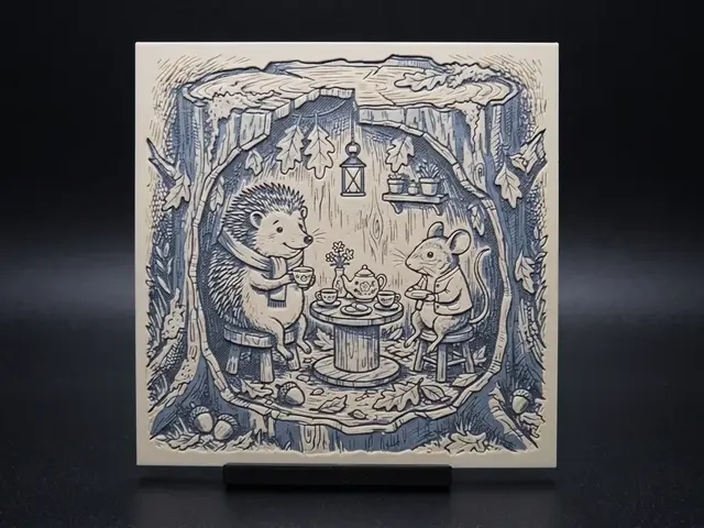 HueForge model: Tiny Tea Party - Hueforge Wall Art by LED