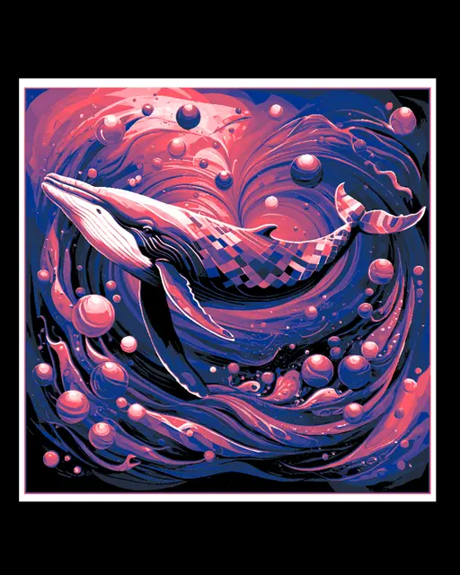 HueForge model: Wall art - Fantasy Ocean Scene with the Queen Whale - Hueforge by BooneCo3d