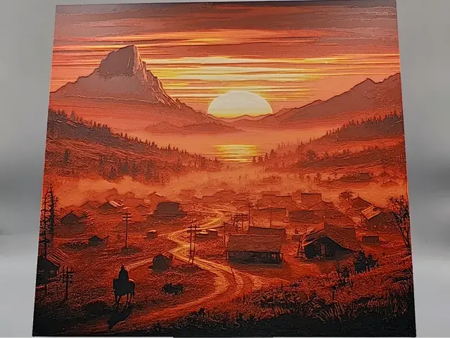 HueForge model: Wild West Sunrise - Hueforge by Sarge