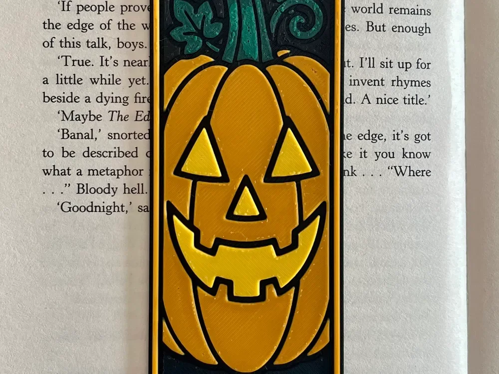 Pumpkin Bookmark by HexarHaus HueForge model: Pumpkin Bookmark by HexarHaus
