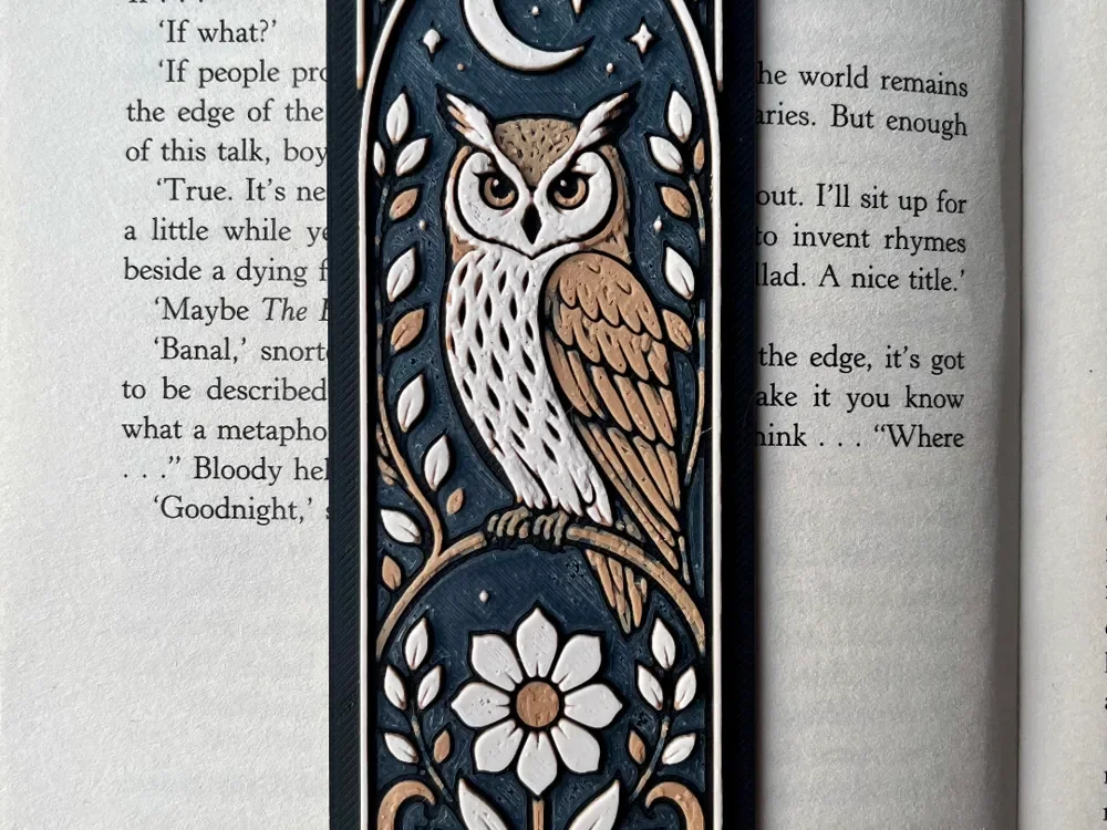 Owl Bookmark by HexarHaus HueForge model: Owl Bookmark by HexarHaus