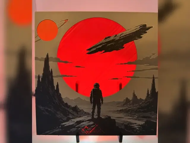 HueForge model: Rising Sun Space Themed HueForge Print by Thadius