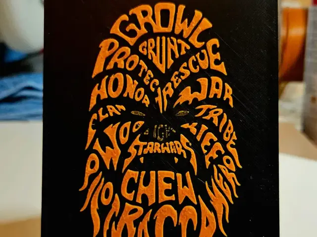 HueForge model: Chewbacca letters Star Wars by Mano's 3d_Art