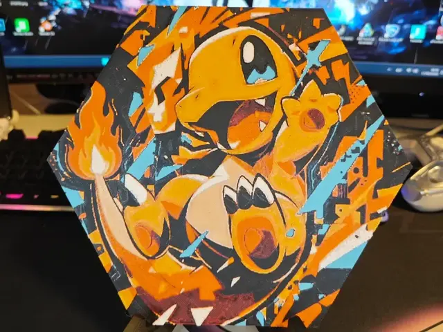 Hueforge Charmander Pokemon honeycomb mode