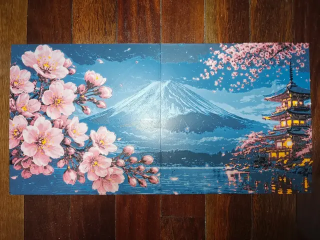 HueForge model: Mount Fuji Cherry Blossom Japan Panel by TheHueforgeLady