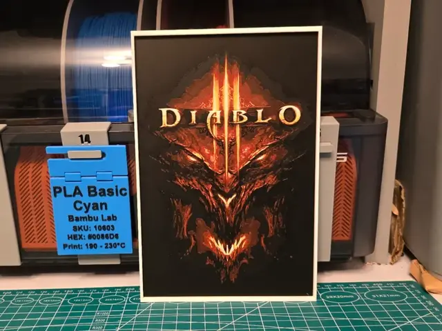 HueForge model: Diablo III Game Poster - Hueforge Art by Lumpy3D