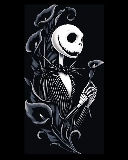 HueForge model: Fanart cutout hueforge design - Jack Skellington sharing flowers from Nightmare before Christmas by BooneCo3d