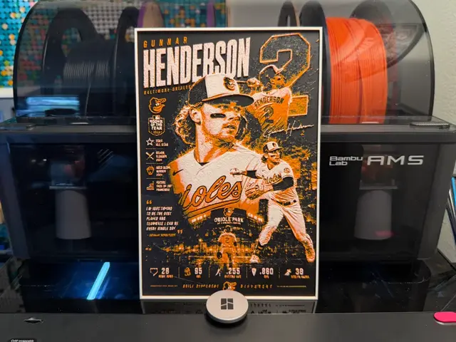 HueForge model: MLB Orioles Gunnar Henderson Player Card HueForge by liv_3d