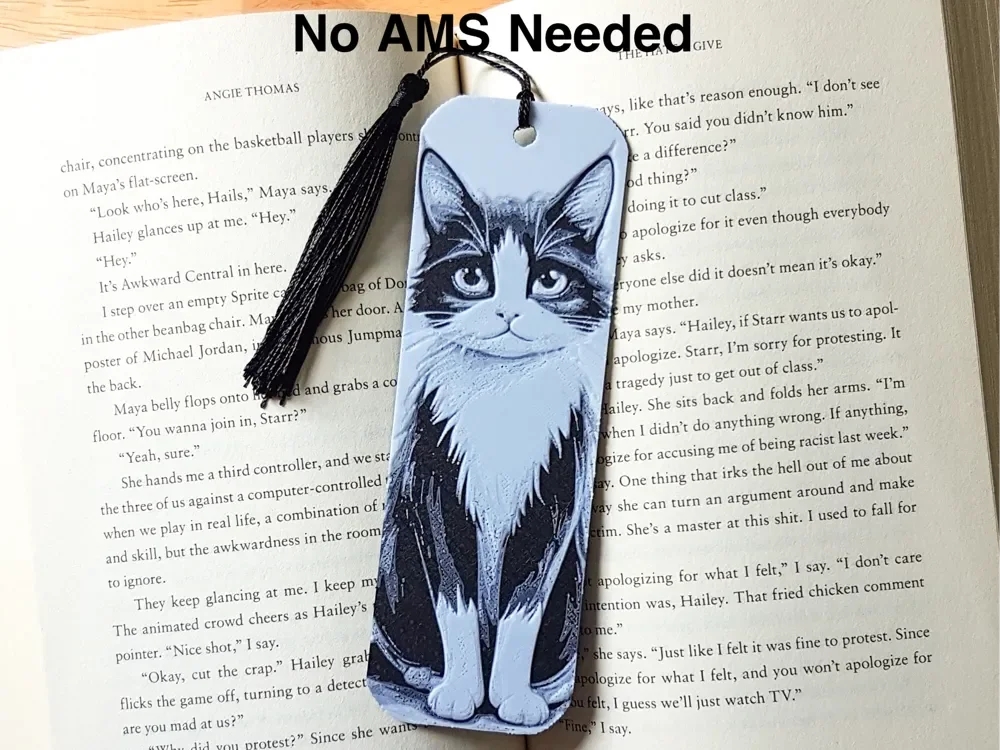 Bookmark, Tuxedo Cat. Hueforge. by Dame Jo HueForge model: Bookmark, Tuxedo Cat. Hueforge. by Dame Jo