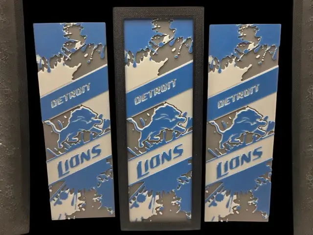 HueForge model: Detroit Lions 50mm x 150mm Bookmark by MythicHue's