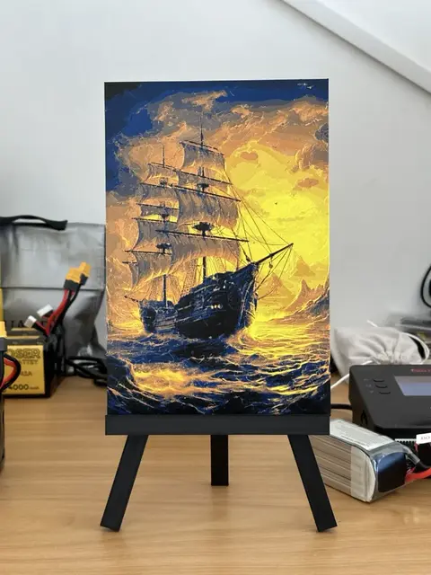 HueForge model: Ship sunset HueForge by enricoRE