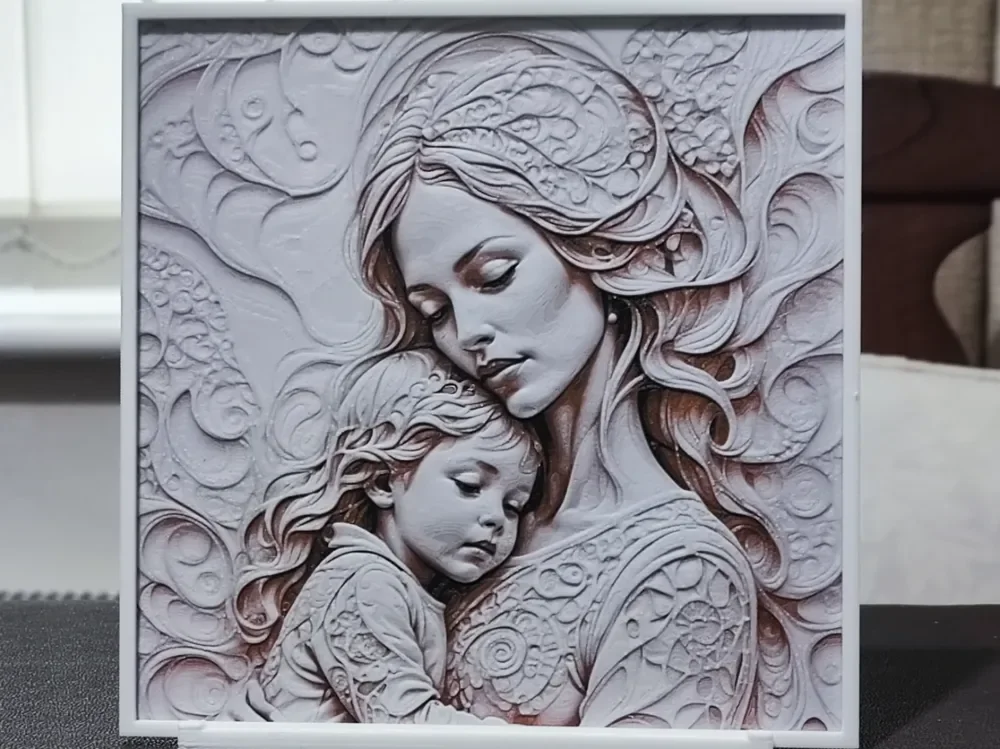 Mother & Child - HueForge 3 Color by BoDad HueForge model: Mother & Child - HueForge 3 Color by BoDad