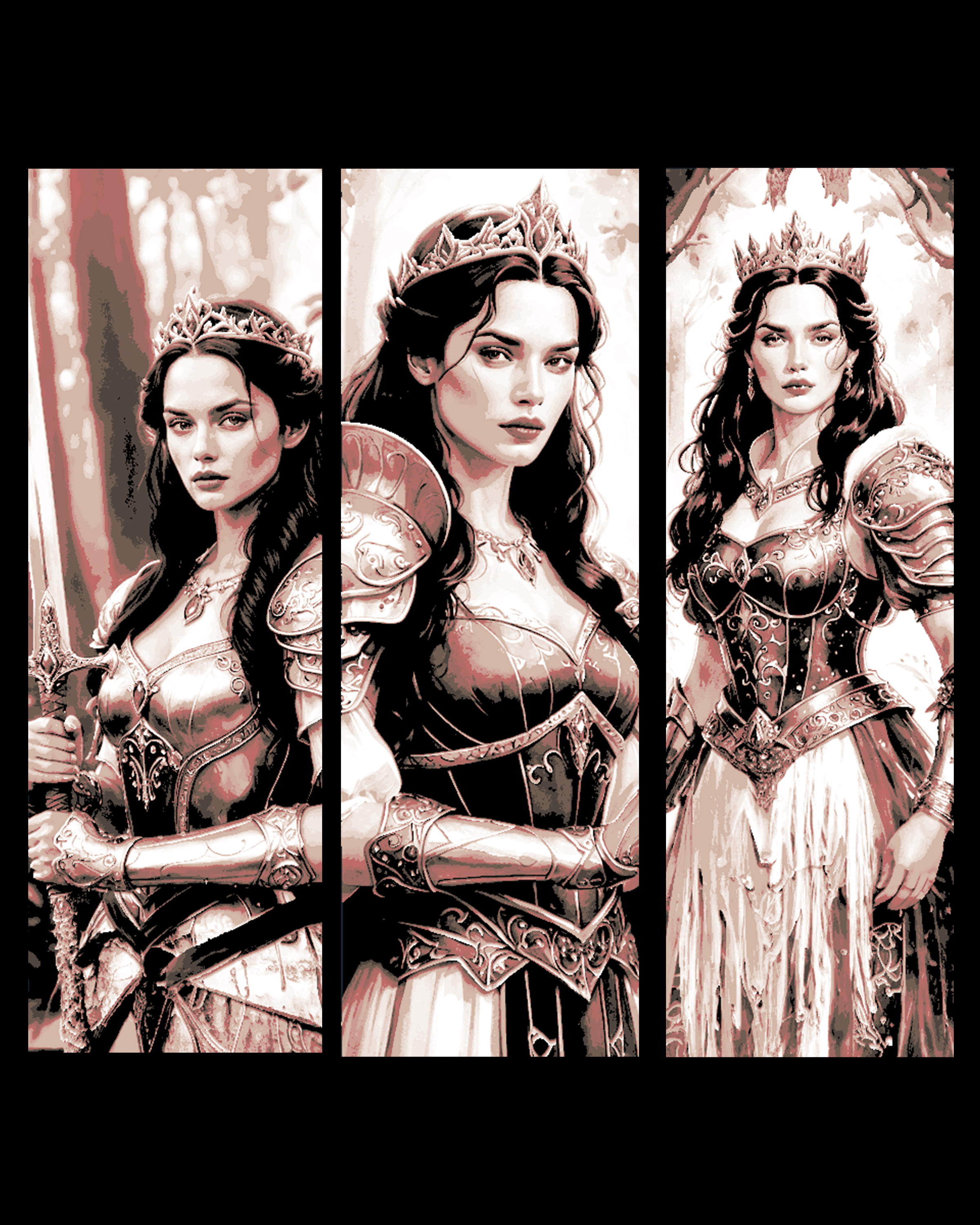 Princesses can fight too - Snow white in Armor - Set of bookmarks by BooneCo3d HueForge model: Princesses can fight too - Snow white in Armor - Set of bookmarks by BooneCo3d