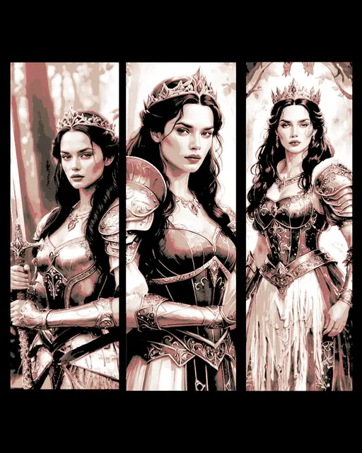 HueForge model: Princesses can fight too - Snow white in Armor - Set of bookmarks by BooneCo3d