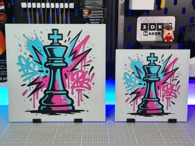 Chess Art Graffiti King – Hueforge – 4 Colors