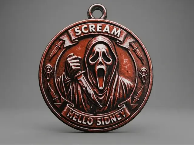 HueForge model: Scream - Hello Sidney Medallion by LED
