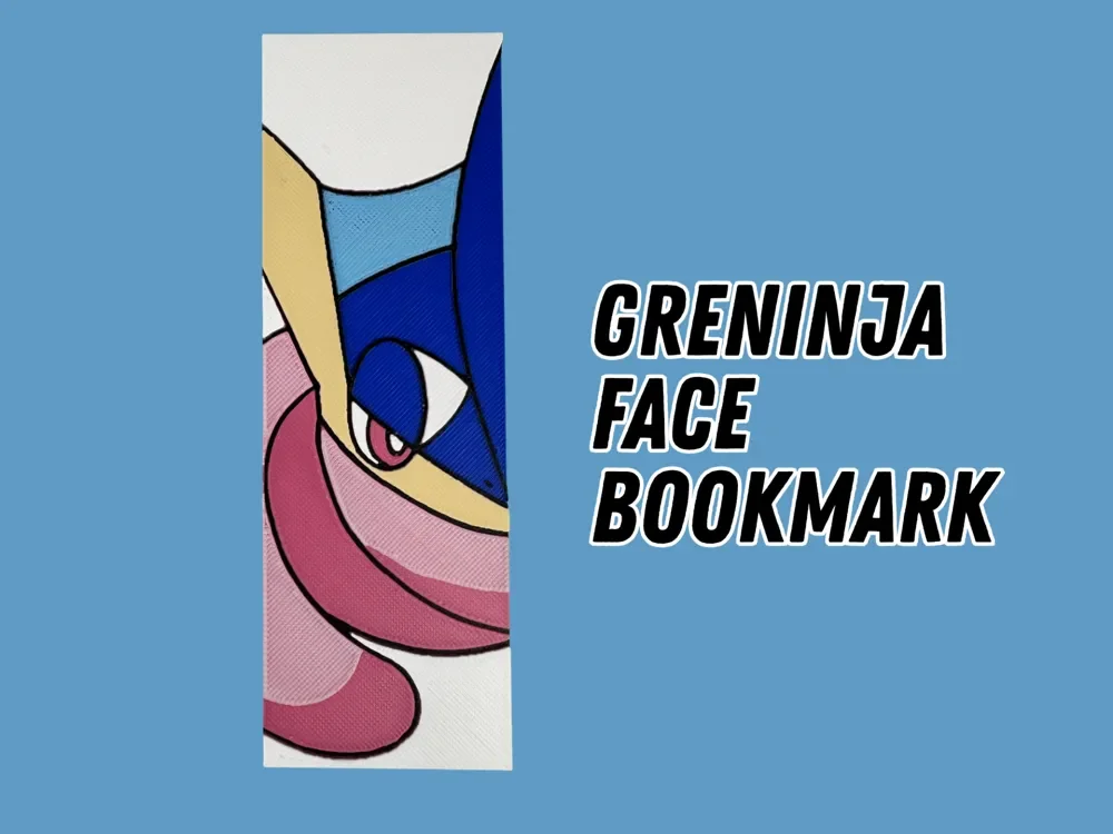 Greninja - Pokemon Face Bookmark by Canadian Gamer HueForge model: Greninja - Pokemon Face Bookmark by Canadian Gamer