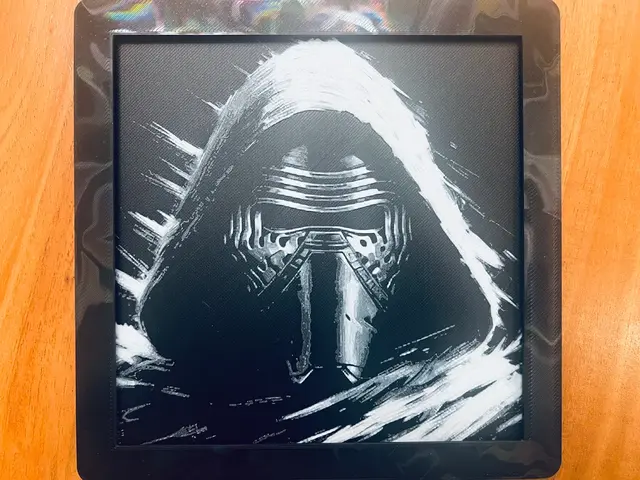 HueForge model: Kylo Ren Close Up(Black and White) by JustBe 3D Printing