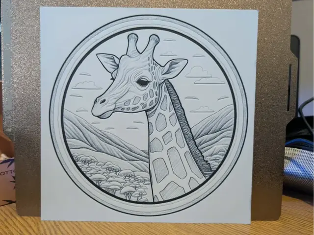 HueForge model: Porthole giraffe - 2 colour hueforge by 3dGlow