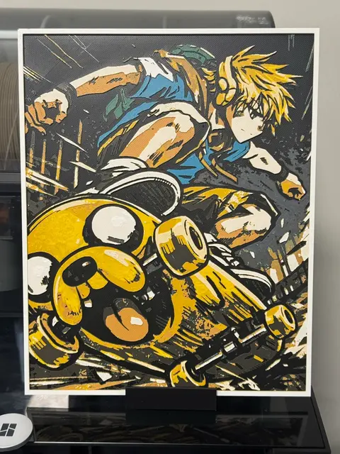 HueForge model: Adventure Time Skateboard Anime by Strata Prints